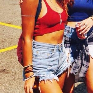 DISTRESSED HIGH RISE VINTAGE LEVI’S SHORTS